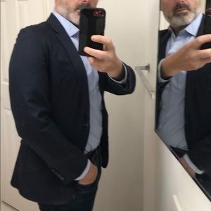 J Crew unstructured cotton-wool navy blazer